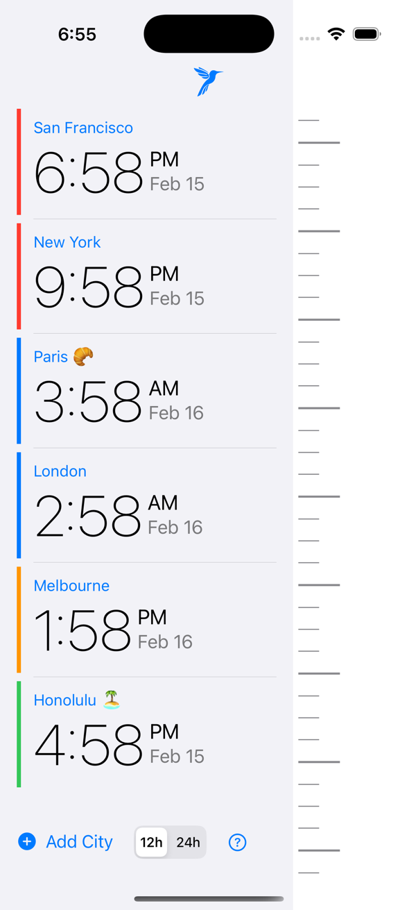 Simple interface to preview timezones